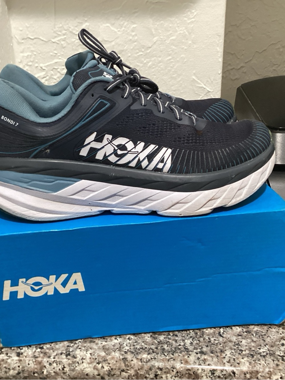 Hoka One One Men's Running Shoes - Navy and Teal